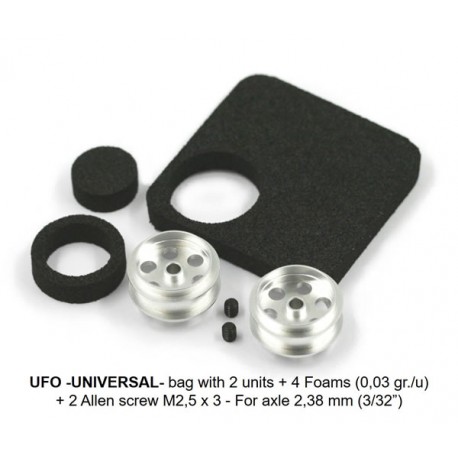 Llanta UFO UNIVERSAL-16 15.9 x 8.5mm + 4 espumas