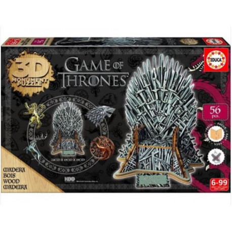 Trono de hierro Game of Thones puzzle 3D madera