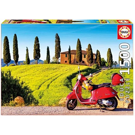 Moto en la Toscana puzzle 1500 piezas Educa