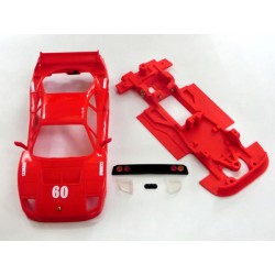 Chasis Lineal F40 con accesorios compatible Scalextric
