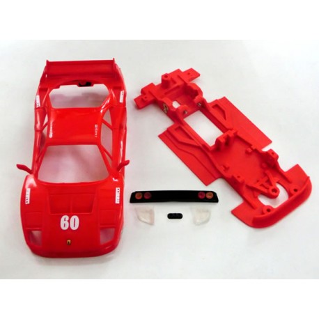 Chasis Lineal F40 con accesorios compatible Scalextric